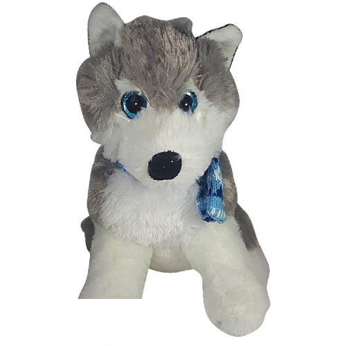 Husky Dog Whiteh Sjaal (Grijs/Blue) Plush Toy 30 cm